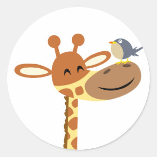 Cartoon Giraffe and Friend sticker
