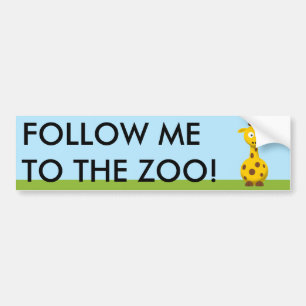 Cartoon Giraffe Bumper Sticker