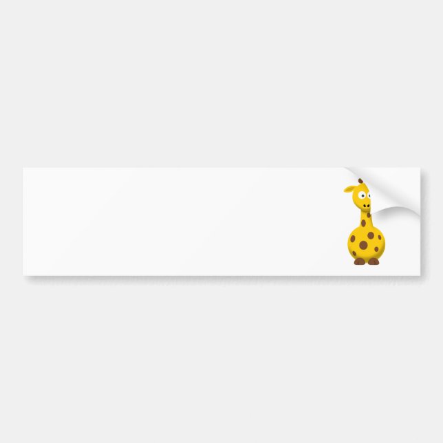 Cartoon Giraffe Bumper Sticker (Front)