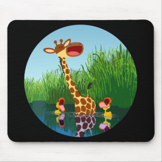 Cartoon Giraffe&Ducks (through telescope) Mousepad