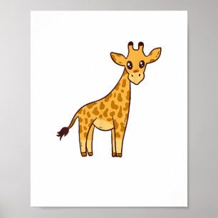 Cartoon Giraffe I Kids I Toddler Giraffe Poster
