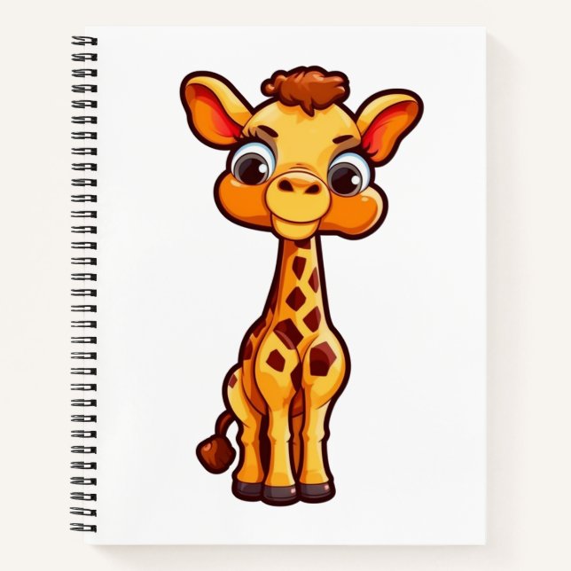 Cartoon giraffe illustration notebook (Front)