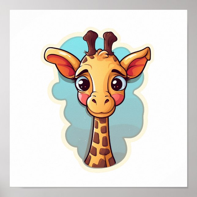 Cartoon giraffe illustration poster (Front)