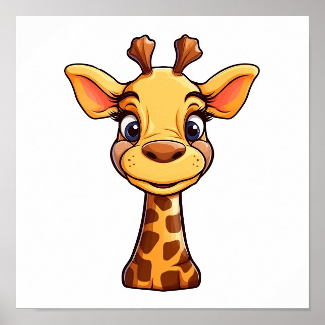 Cartoon giraffe illustration poster (Front)