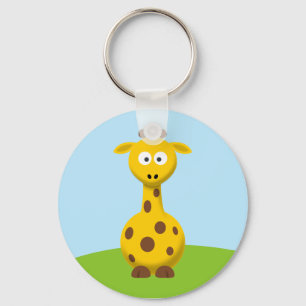 Cartoon Giraffe Key Ring
