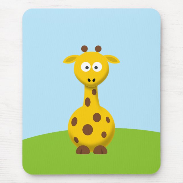 Cartoon Giraffe Mouse Mat (Front)