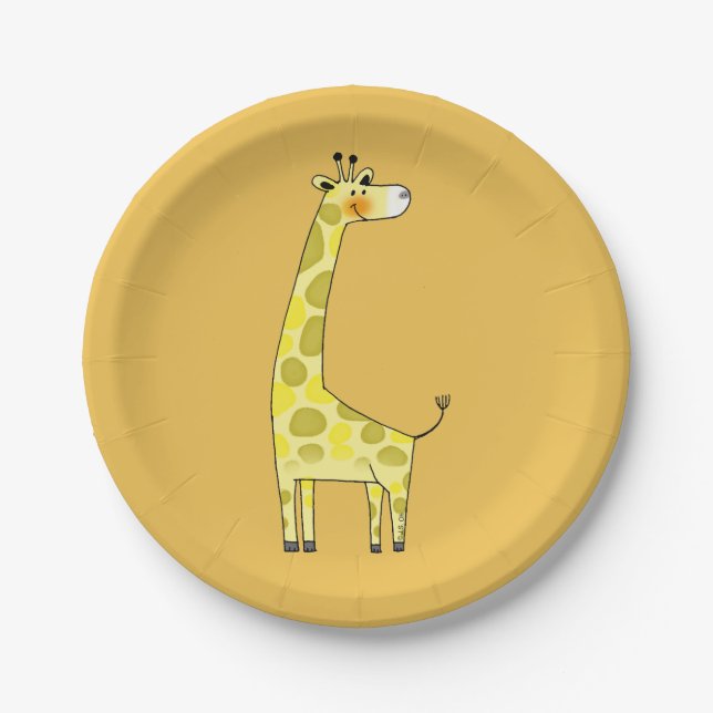 cartoon giraffe paper plate (Front)