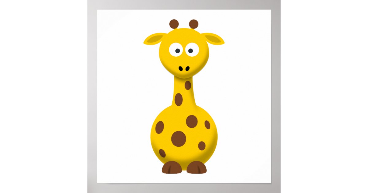 Cartoon Giraffe Poster | Zazzle