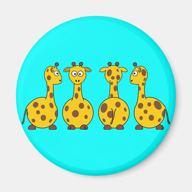 Cartoon Giraffes Magnet (Front)