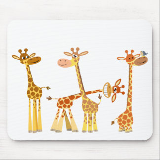 Cartoon Giraffes: The Herd mousepad