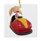 Cartoon Girl n a Bumper Car