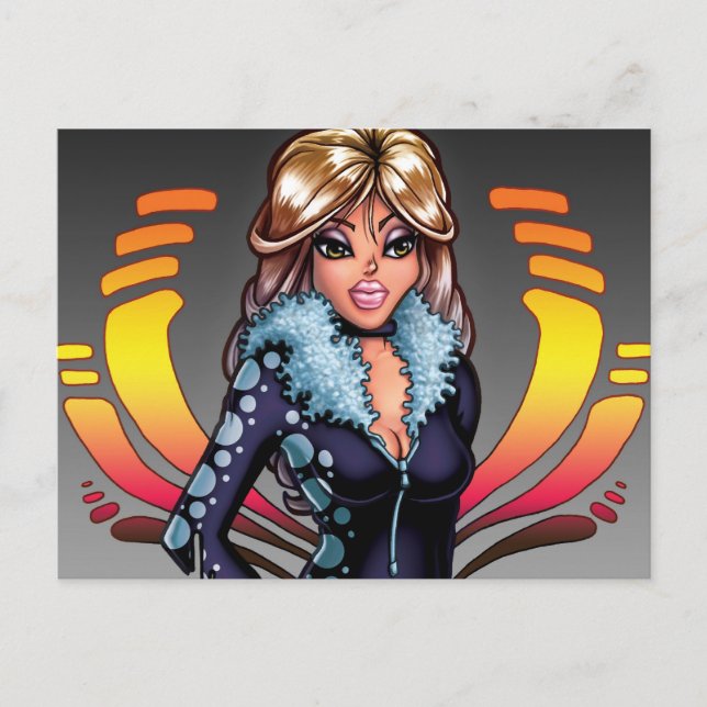 Cartoon Girl Postcard (Front)