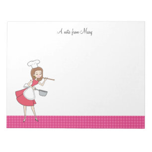 Cartoon Girl Recipe Notepad