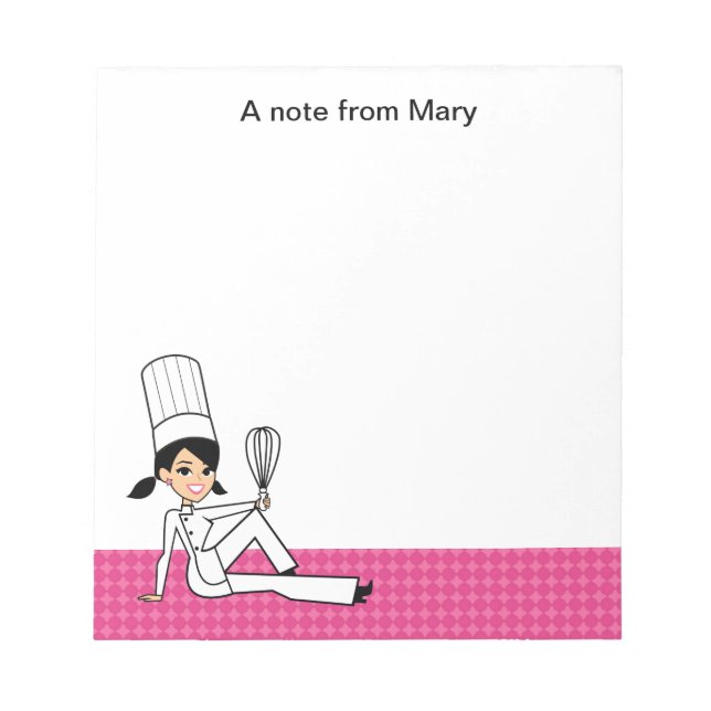 Cartoon Girl Recipe Notepad (Front)
