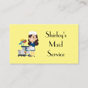 CARTOON Girl Shirley's Maid Service QR code  Business Card