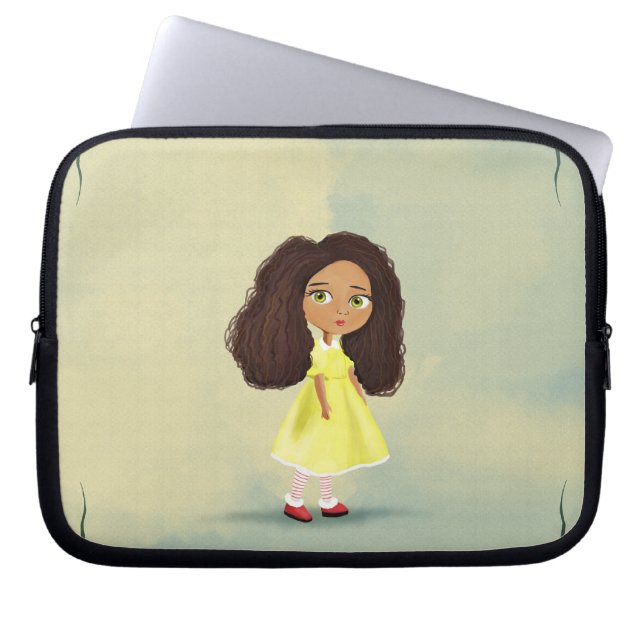 cartoon girl with the curly hair Electronics Bag (Front)