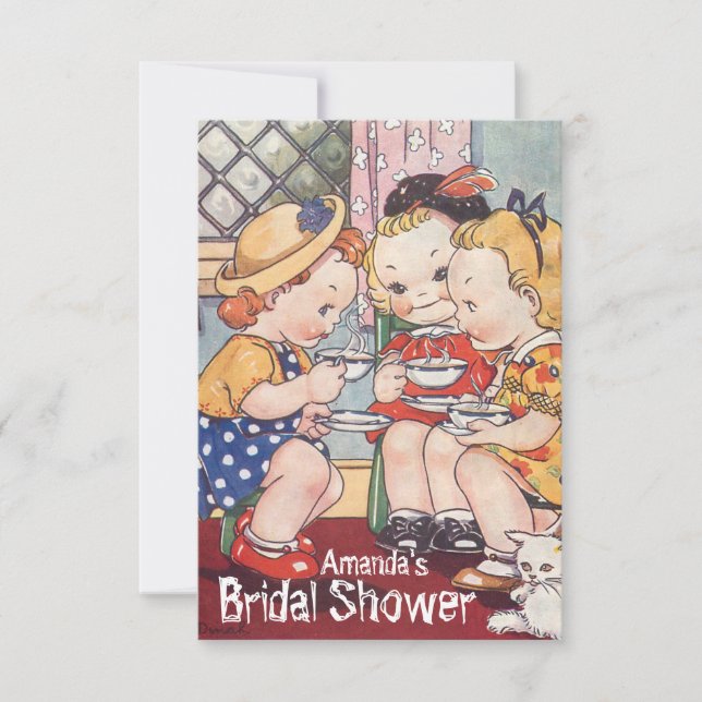 Cartoon girls Bridal shower, bachelorette party Invitation (Front)