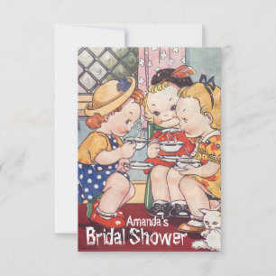 Cartoon girls Bridal shower, bachelorette party Invitation