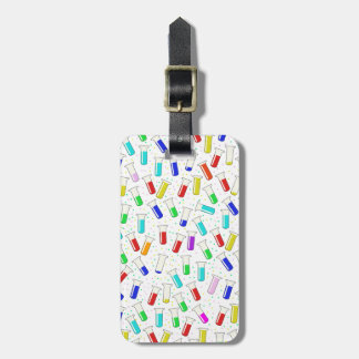 Cartoon glass test tubes luggage tag