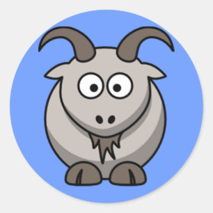 Cartoon Goat Classic Round Sticker