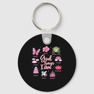 Cartoon God Say I Am Princess Girl Kids  Key Ring