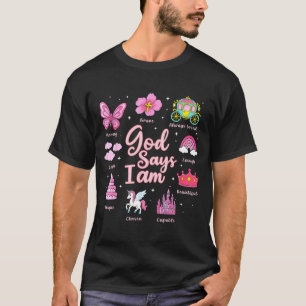 Cartoon God Say I Am Princess Girl Kids T-Shirt