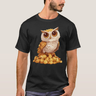 Cartoon Gold Owl T-Shirt