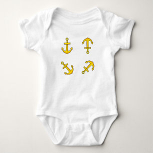 Cartoon Golden Boat Anchor Set Baby Bodysuit