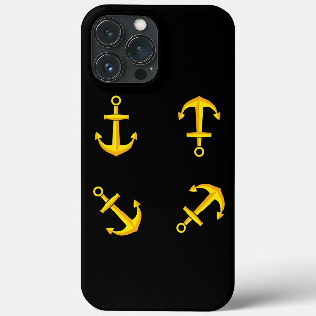 Cartoon Golden Boat Anchor Set Case-Mate iPhone Case (Back)