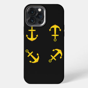 Cartoon Golden Boat Anchor Set iPhone 13 Pro Max Case