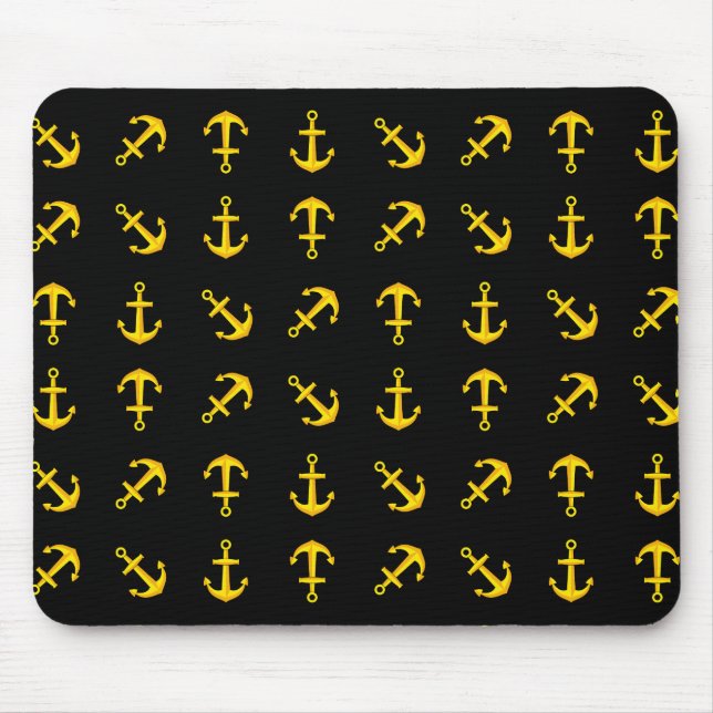 Cartoon Golden Boat Anchor Set Mouse Mat (Front)