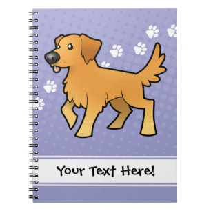 Cartoon Golden Retriever Notebook