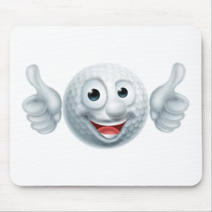 Cartoon Golf Ball Character Mouse Mat