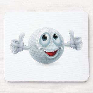 Cartoon golf ball character mouse mat