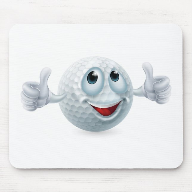 Cartoon golf ball character mouse mat (Front)