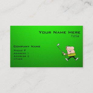 Cartoon Golfer; Green Business Card