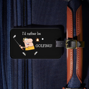 Cartoon Golfer Luggage Tag