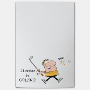 Cartoon Golfer Post-it Notes