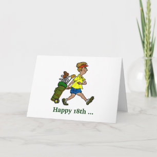 Cartoon Golfer with Tan Lines Funny Birthday Card