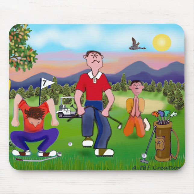 Cartoon Golfers - For the Love of Golf Mouse Mat (Front)