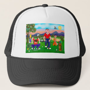 Cartoon Golfers - For the Love of Golf Trucker Hat