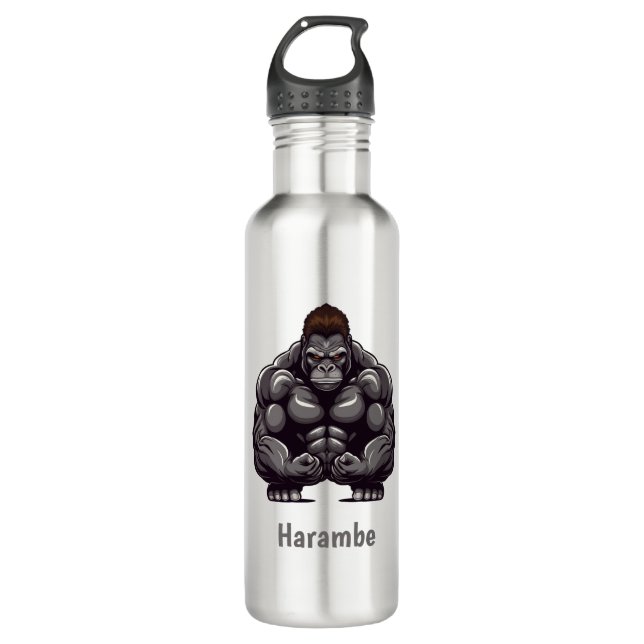 Cartoon Gorilla 710 Ml Water Bottle (Front)