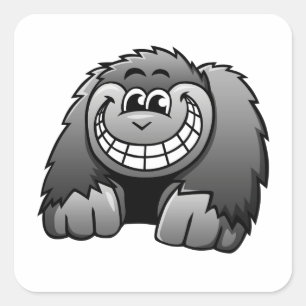 Cartoon Gorilla Square Sticker