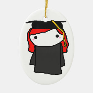Cartoon Graduation Girl Ceramic Tree Decoration
