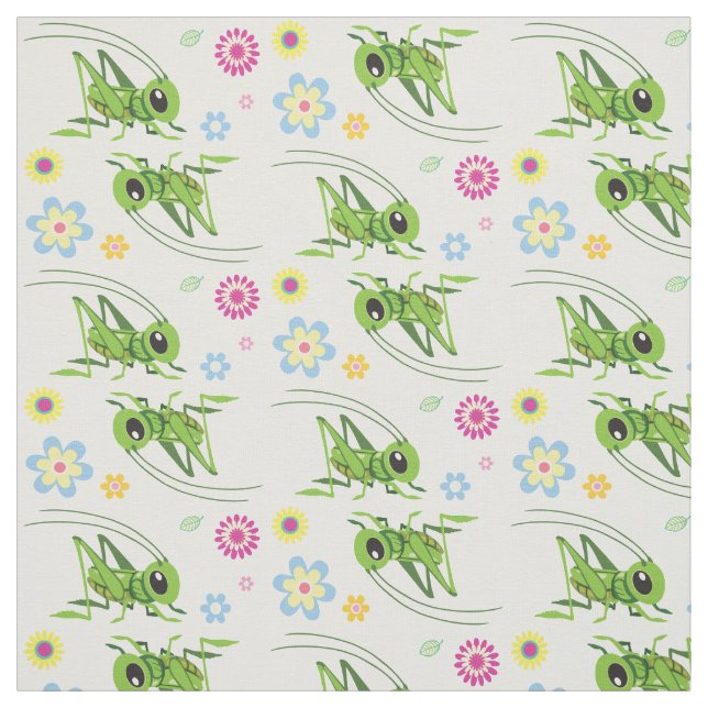 cartoon grasshopper fabric (Swatch)