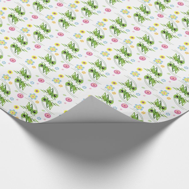 cartoon grasshopper wrapping paper (Corner)