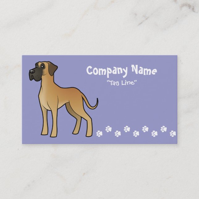 Cartoon Great Dane Business Card (Front)