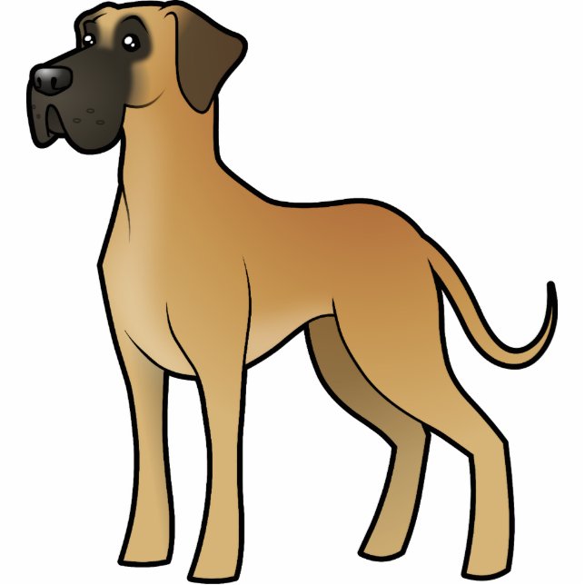 Cartoon Great Dane Photo Sculpture Magnet (Front)