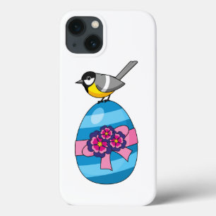 Cartoon Great Tit with Easter Egg iPhone 13 Case