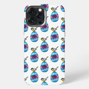 Cartoon Great Tit with Easter Egg iPhone 13 Pro Max Case